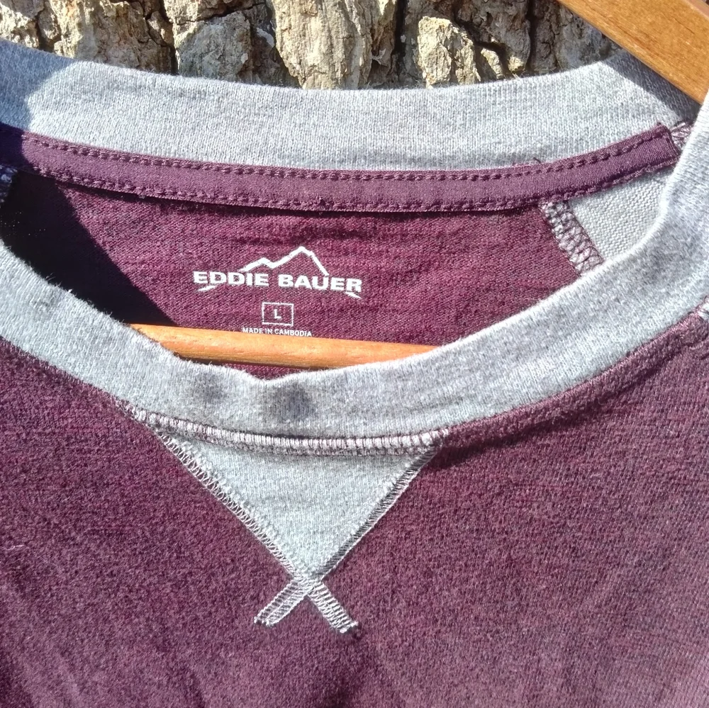 ⬇️Price Drop!⬇️ Men's Eddie Bauer Raglan Sleeve Pullover in size L - Picture 3 of 3